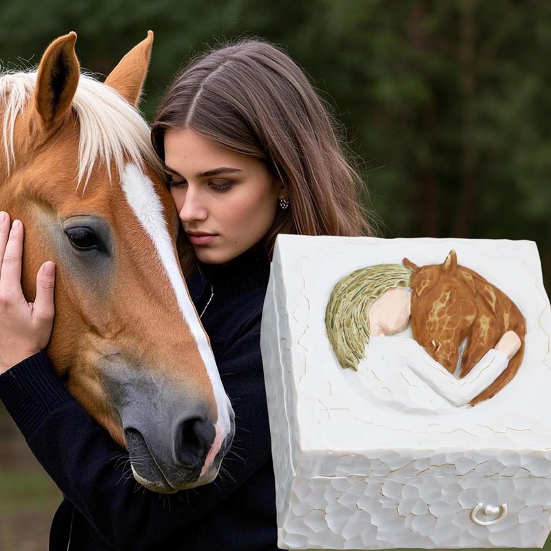 AcowSpt Horse Gifts for Women, Horse Gifts for Girls, Western Gift for Women, Sculpted Hand-Painted Keepsake Box - Image 2